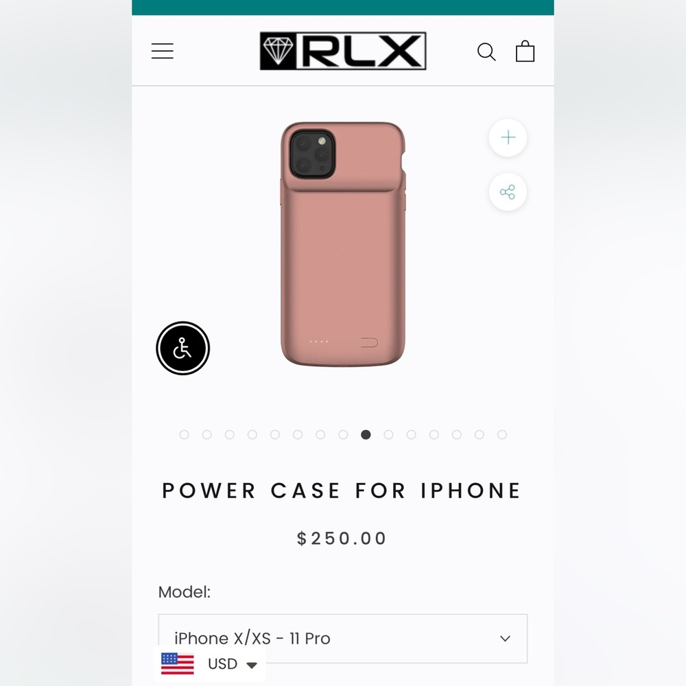 NWT $250 RLX POWER CASE FOR IPHONE 11 Pro in rose